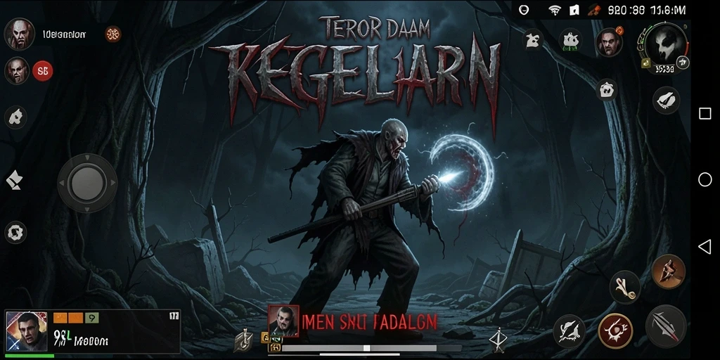 Tangkapan layar yang menunjukkan adegan menyeramkan dalam game Horror 9SL.