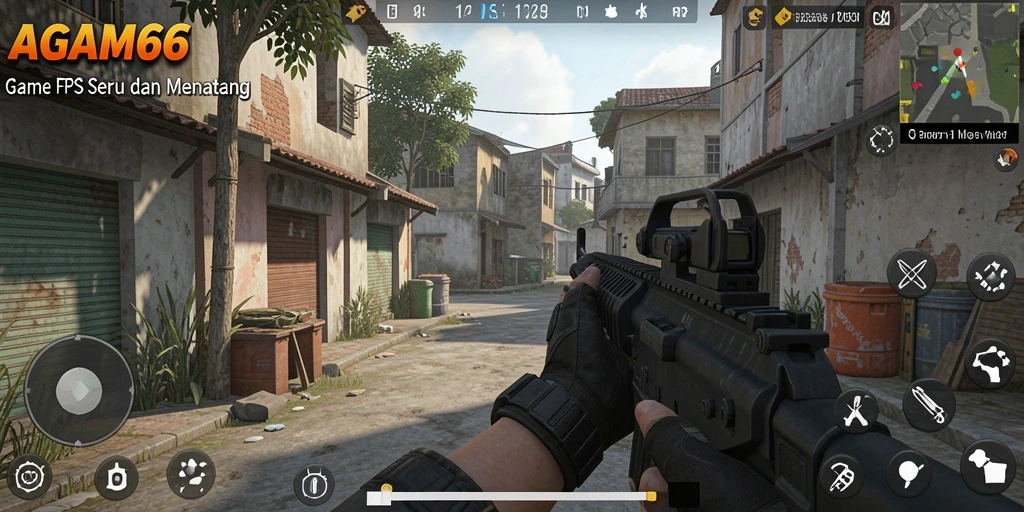 Screenshot gameplay AGAM66 yang menampilkan aksi tembak-menembak yang mendebarkan.