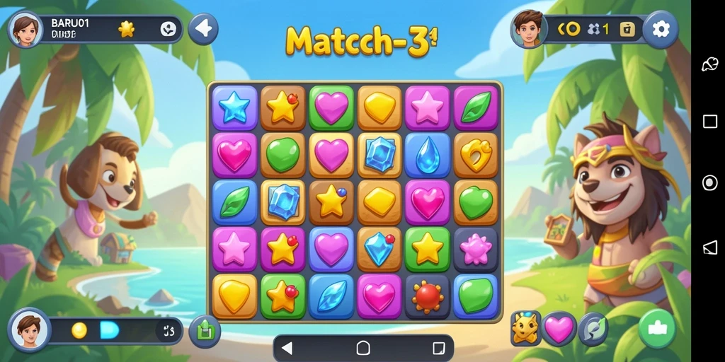Tampilan gameplay BARU01 yang penuh warna dan seru.
