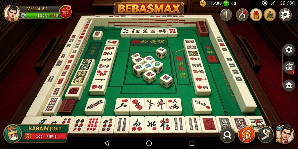 Tampilan gameplay BEBASMAX dalam aksi Mahjong yang menarik.