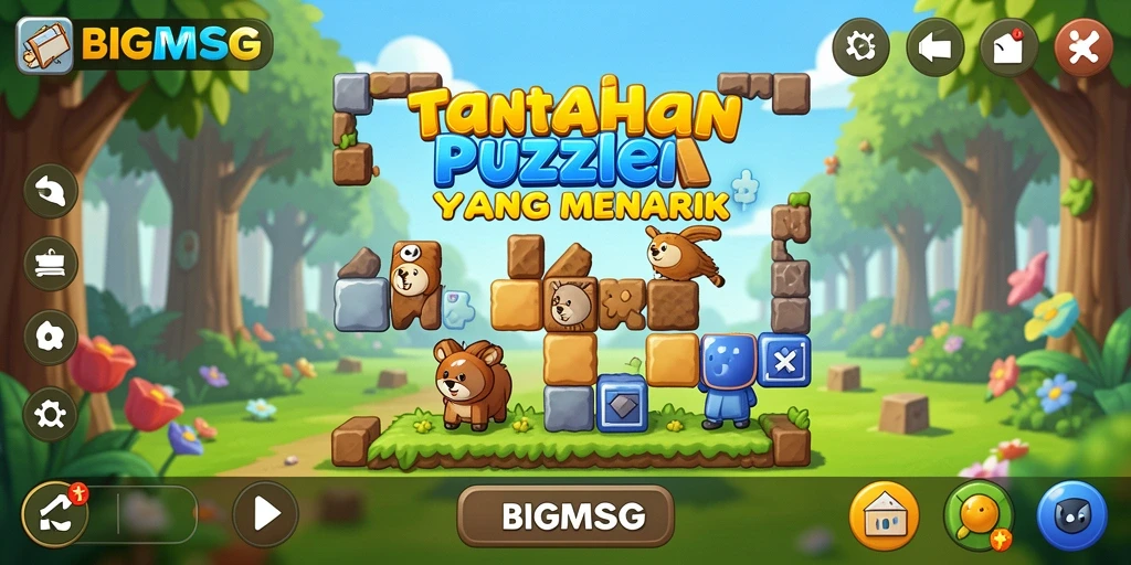 Tampilan gameplay menarik dari BIGMSG saat pemain menyelesaikan teka-teki.