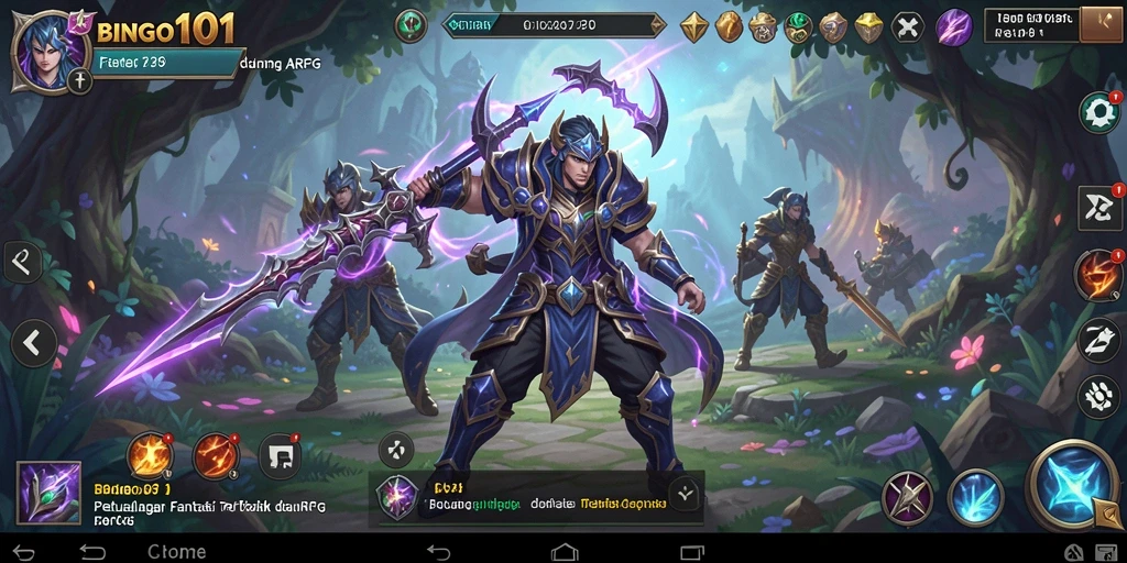 Tangkapan layar menunjukkan aksi seru gameplay ARPG BINGO101.