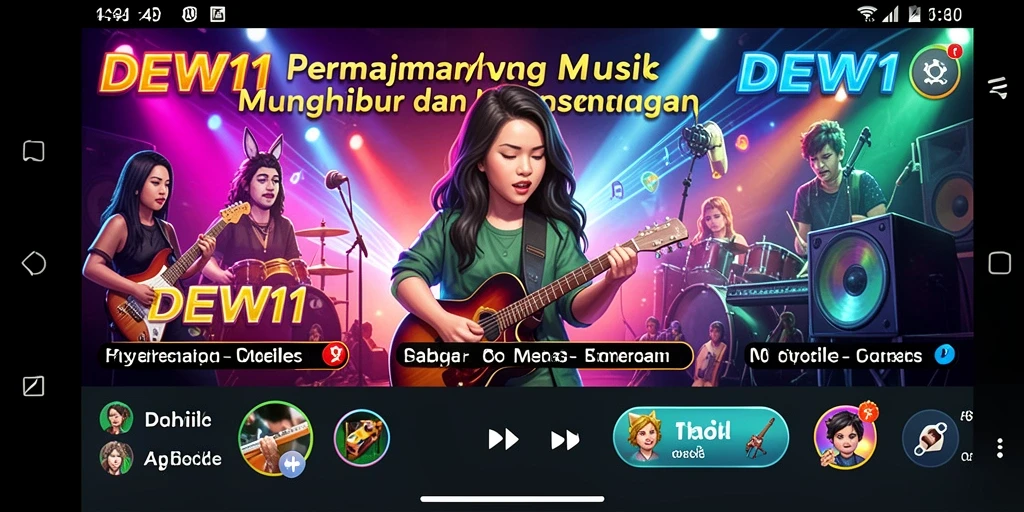 Screenshot gameplay DEWI11 menampilkan keseruan bermain musik.