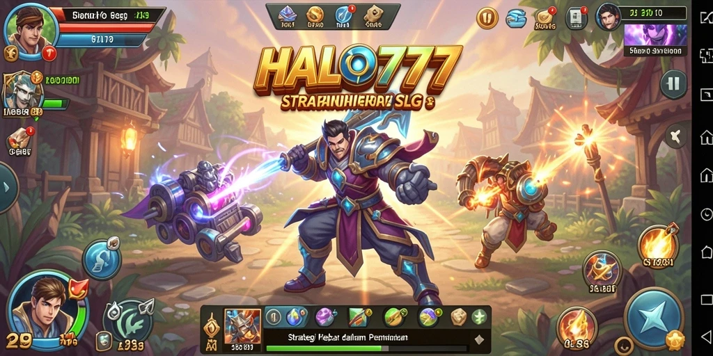 Screenshot gameplay yang menampilkan serangan strategis di HALO777.