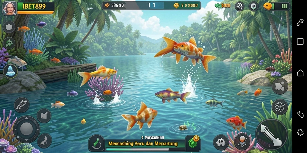 Screenshot utama IBET899 menampilkan gameplay memancing yang seru.