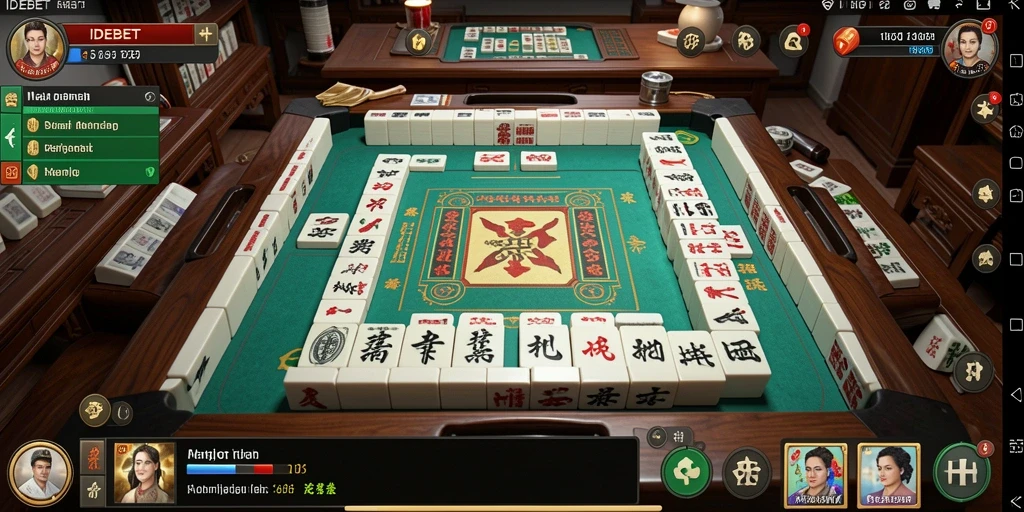 Screenshot gameplay IDEBET menampilkan keseruan permainan Mahjong.