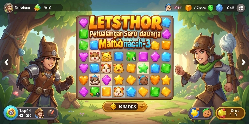 Tampilan gameplay menarik dari LETSTHOR yang penuh warna.