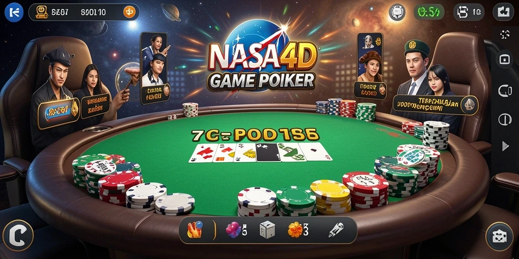 Tampilan gameplay Poker yang seru dan menantang di NASA4D.