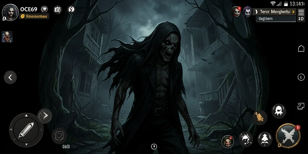 Screenshot gameplay OCE69 dengan suasana Horror yang mencekam.