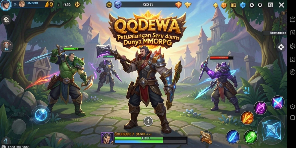 Screenshot utama QQDEWA menampilkan aksi seru dalam dunia MMORPG.