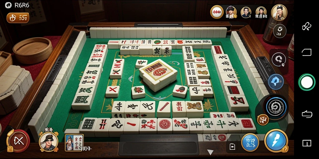 Tampilan gameplay seru dalam R6R6 dengan nuansa Mahjong.
