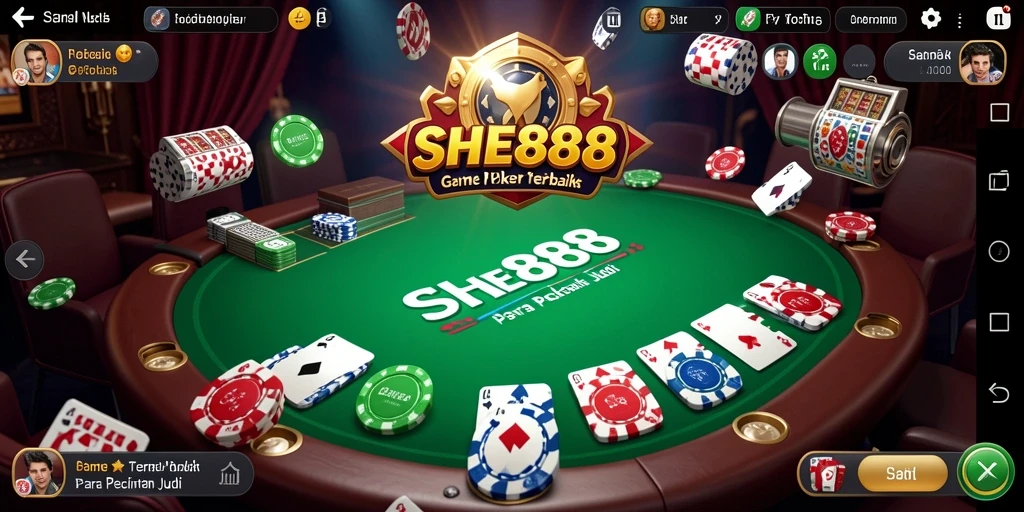 Tampilan permainan Poker yang seru di SHE888.