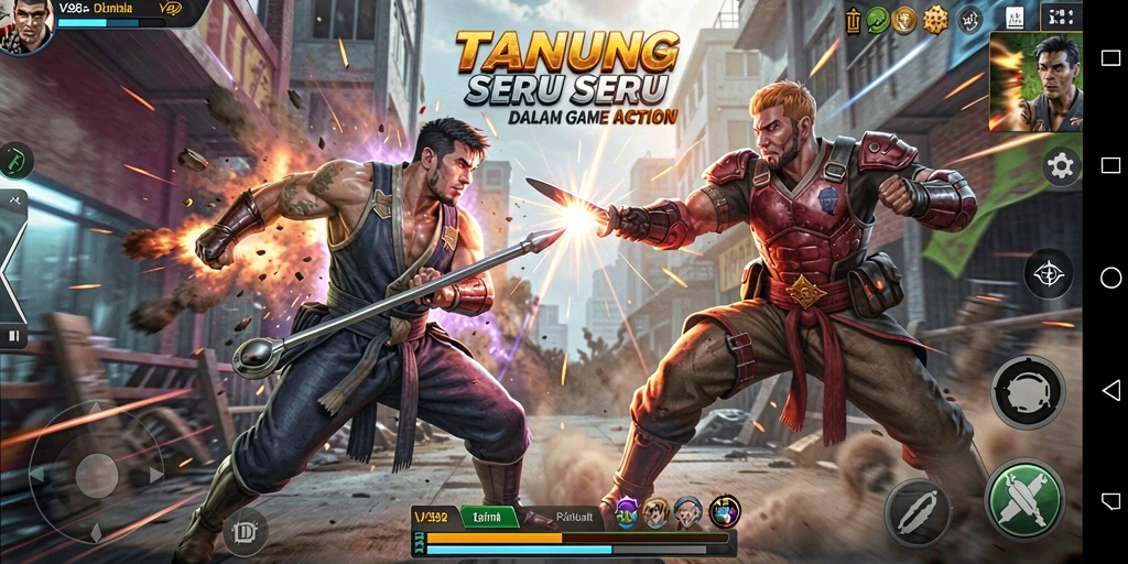 Tangkapan layar gameplay menampilkan aksi seru dan grafis memukau di V98.